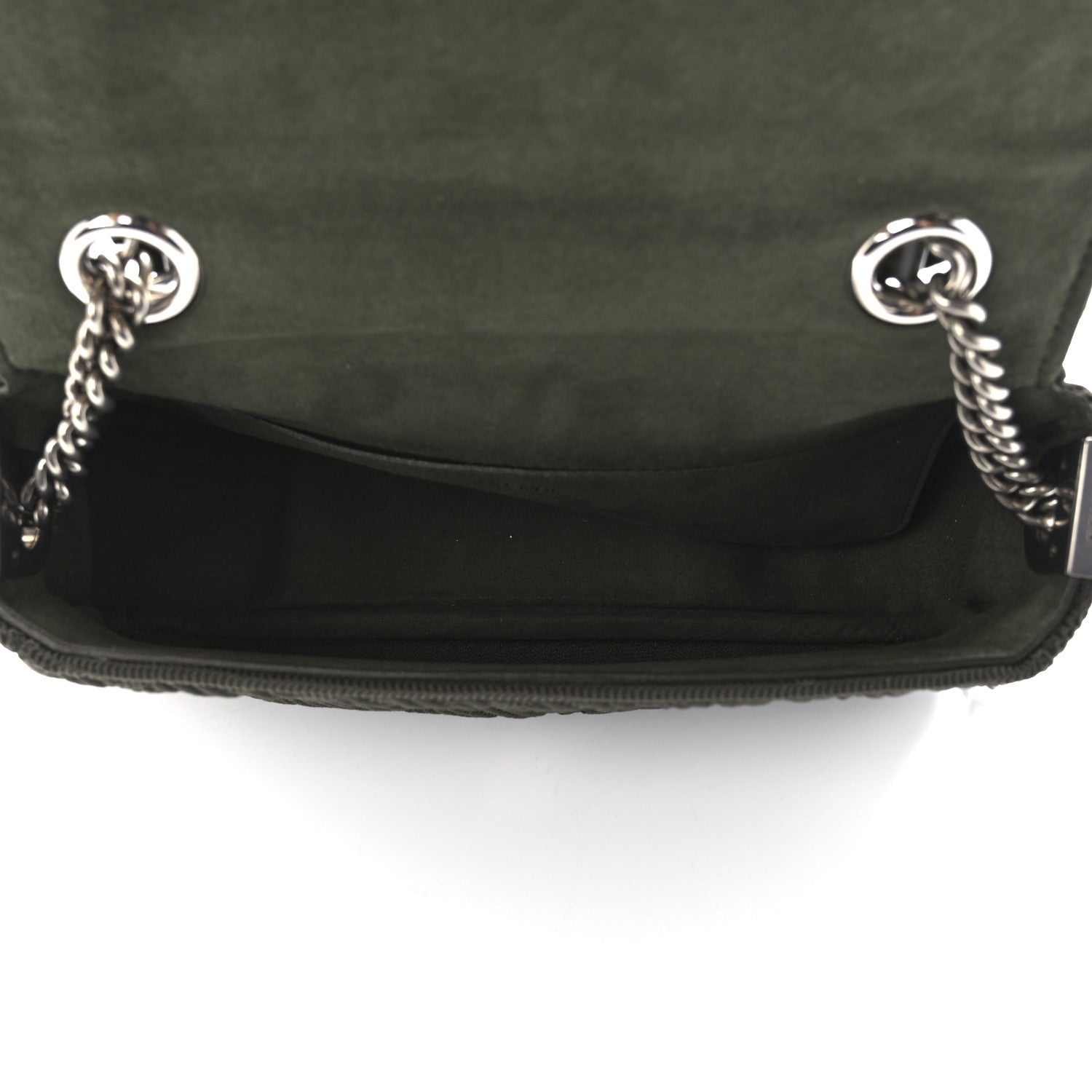 Fendi Technical Fabric FF Midi Chain Baguette Oliva 5 of 11