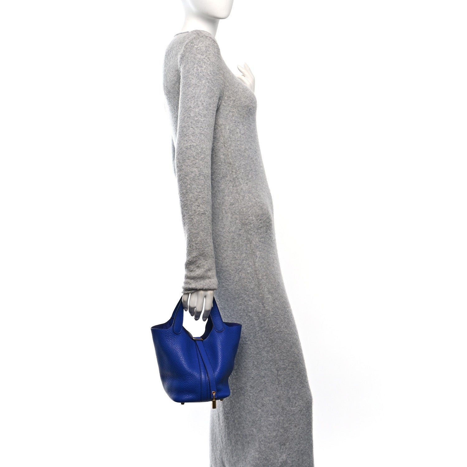 Hermes Taurillon Clemence Picotin Lock 18 PM Bleu Electrique 1 of 9