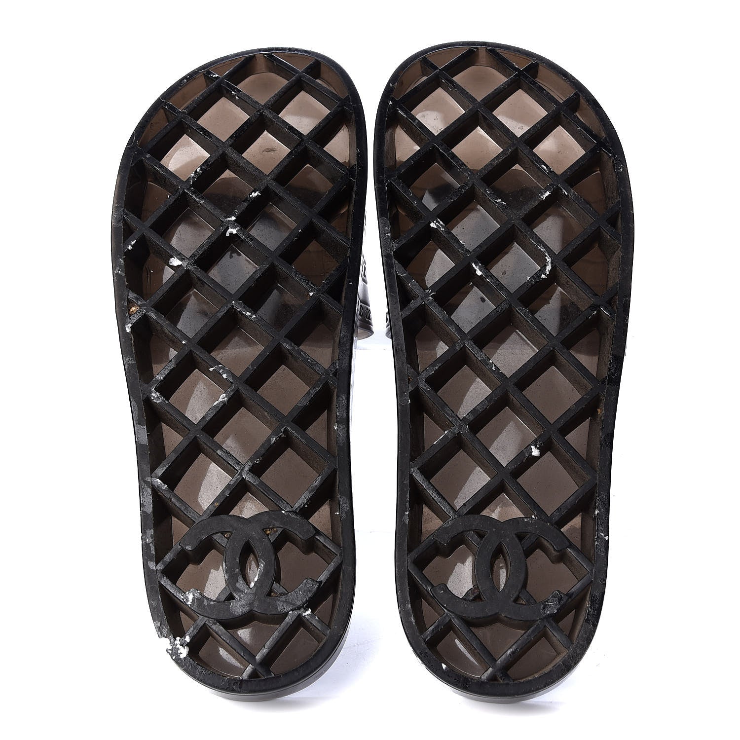 Chanel PVC Transparent CC Flat Slide Sandals 40 Black 7 of 8