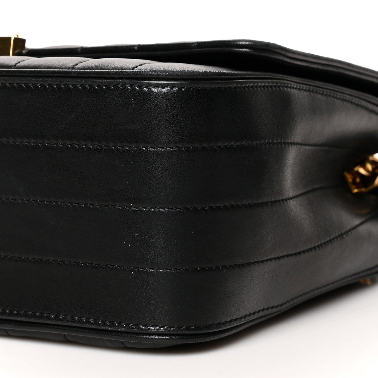 Lambskin Matelasse Monogram Large Vicky Chain Bag Black