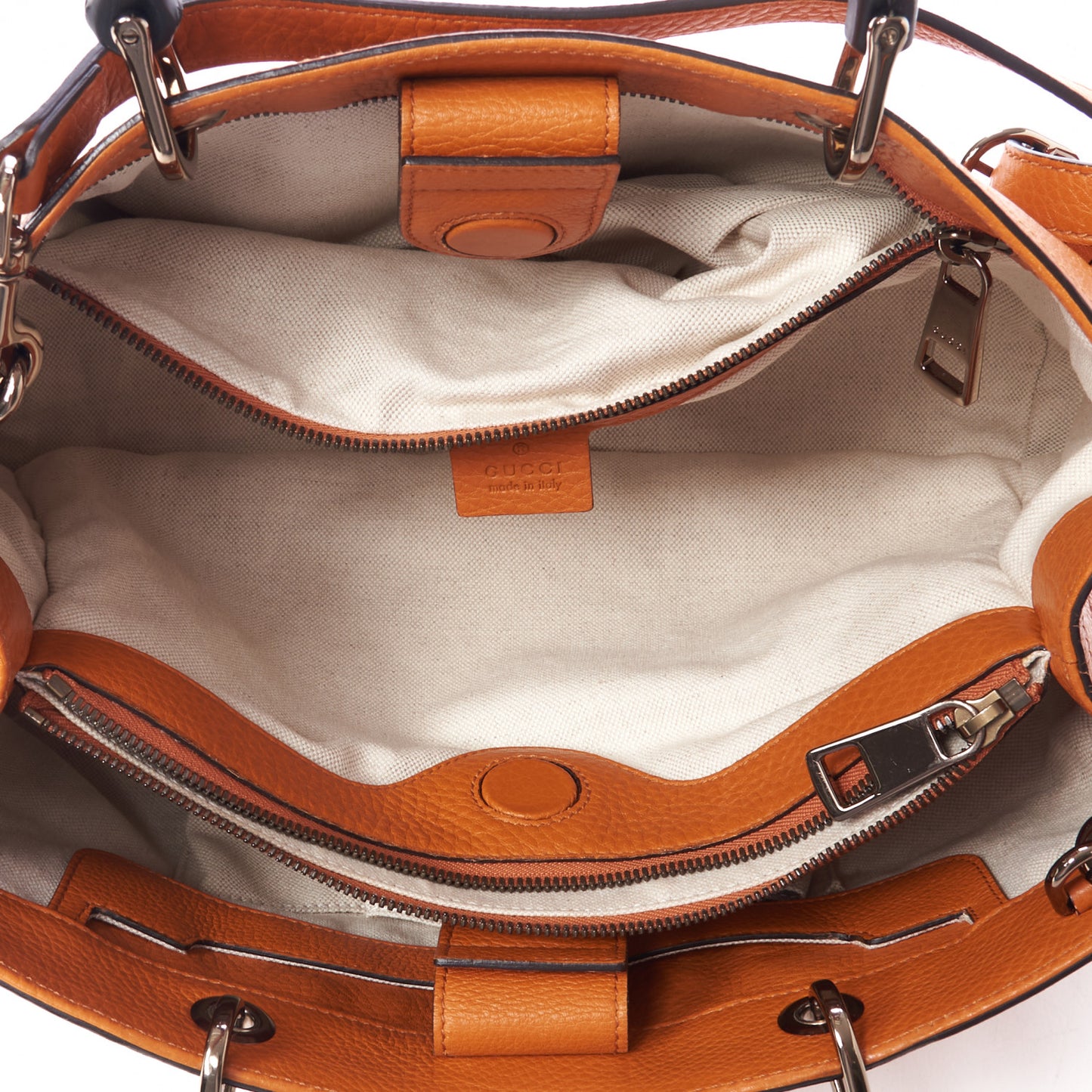 Cellarius Calfskin Medium Bamboo Shopper Tote Orange