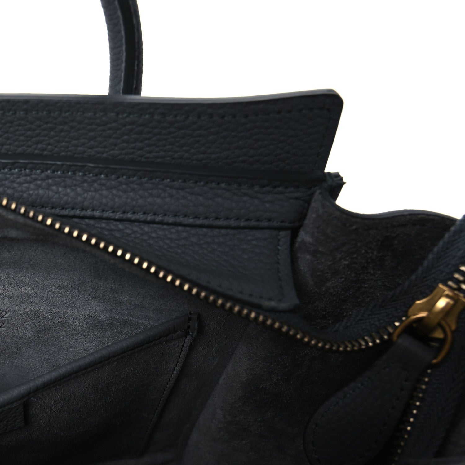Celine Drummed Calfskin Nano Luggage Kohl 8 of 14