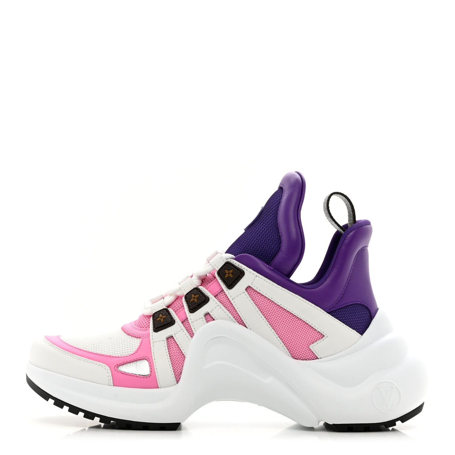 Louis Vuitton Calfskin Technical Nylon LV Archlight Sneakers 37.5 White Pink Purple 1 of 9