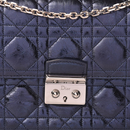 Christian Dior Metallic Calfskin Cannage Miss Dior Promenade Pouch Marine 8 of 10