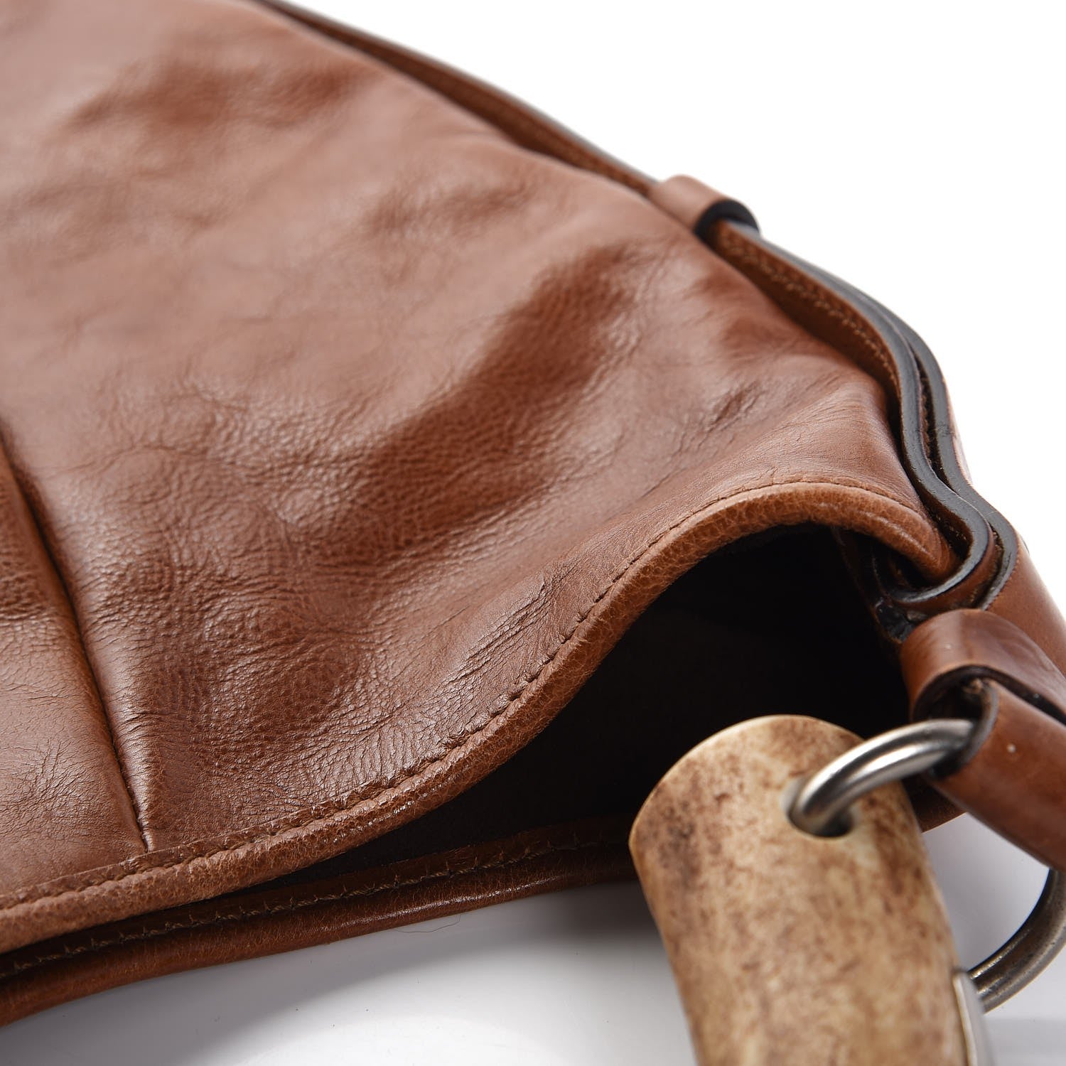 Saint Laurent Buffalo Large Mombasa Horn Hobo Brown 10 of 16