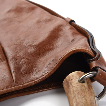 Saint Laurent Buffalo Large Mombasa Horn Hobo Brown 10 of 16