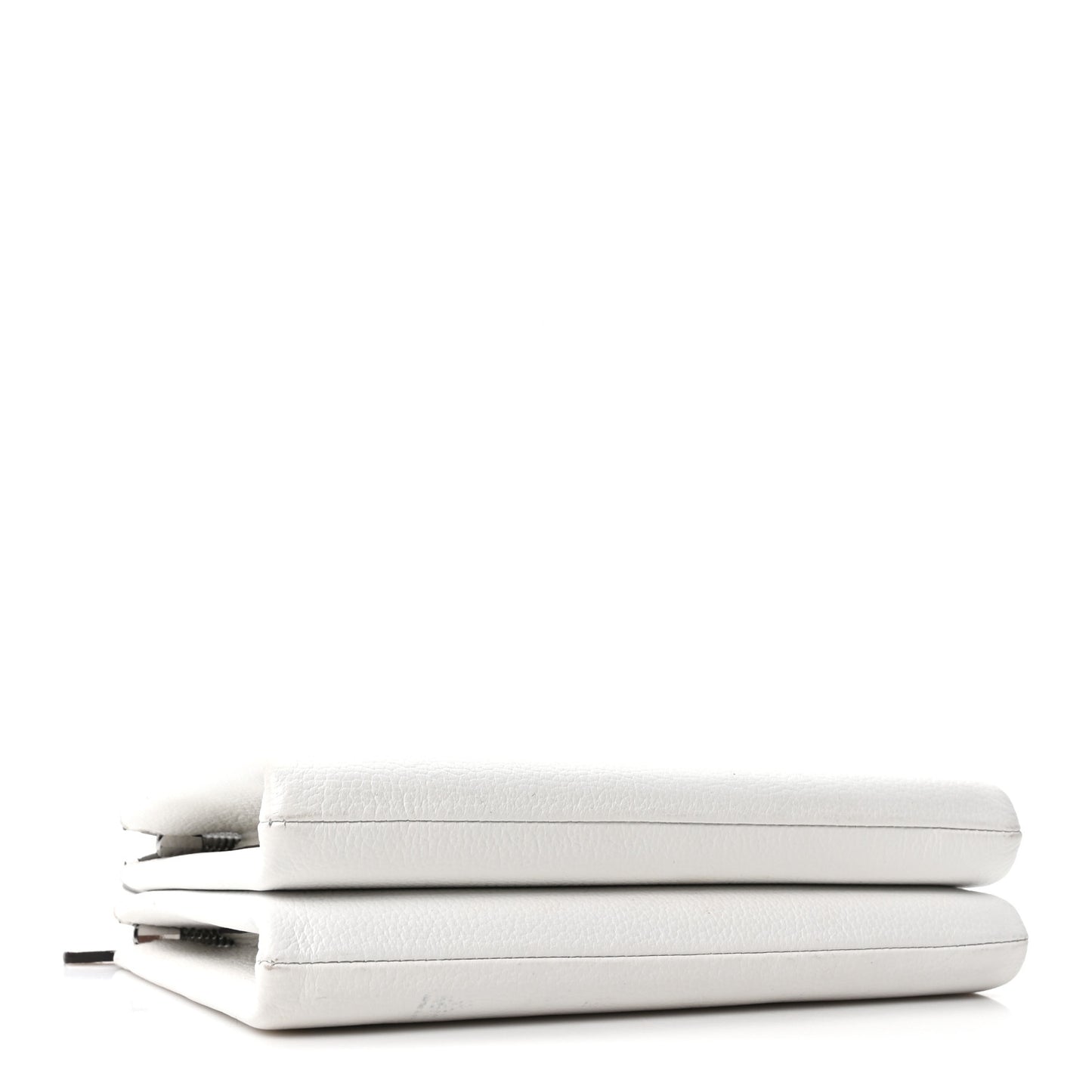 Grained Calfskin Milla Double Crossbody Bag White