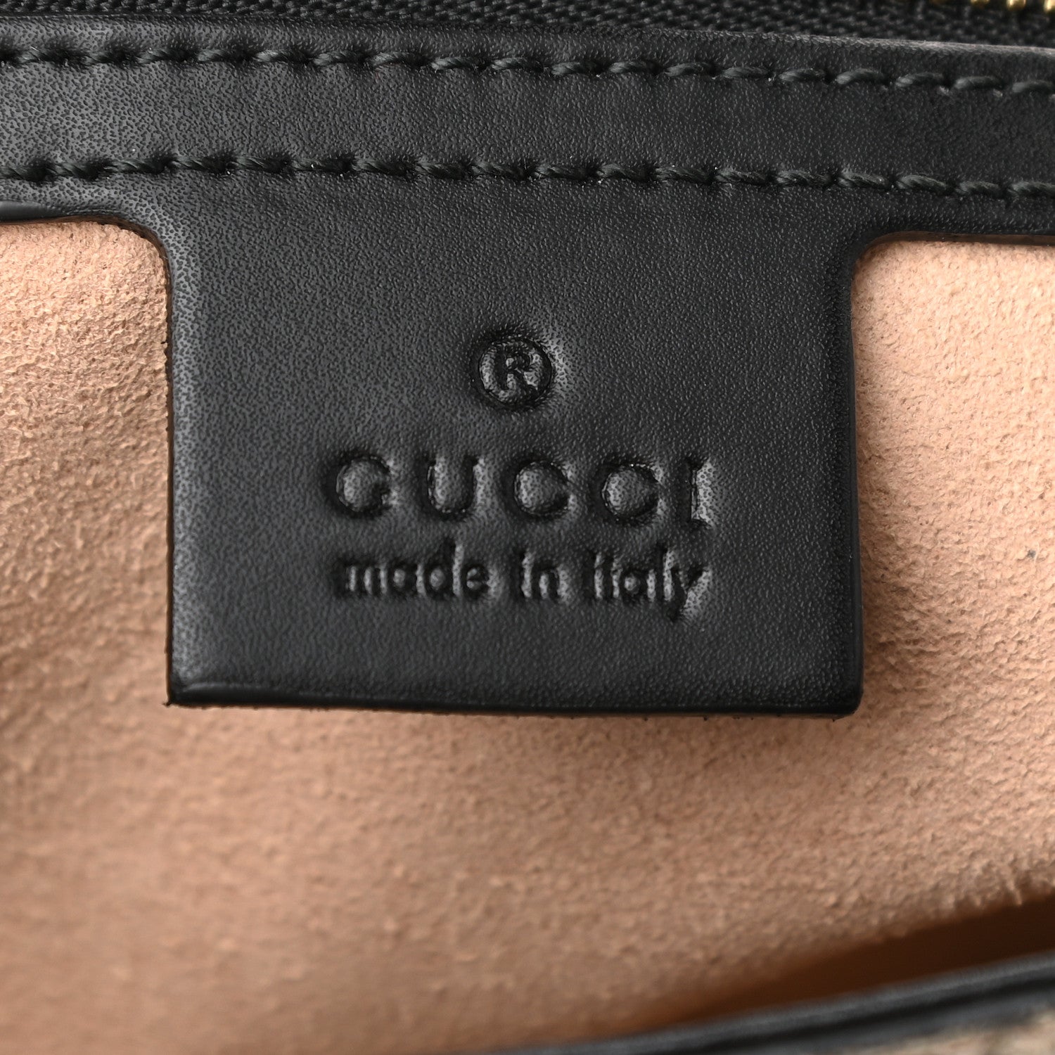 Gucci Soft GG Supreme Monogram Bees Small Crossbody Tote Beige Oro Black 6 of 9