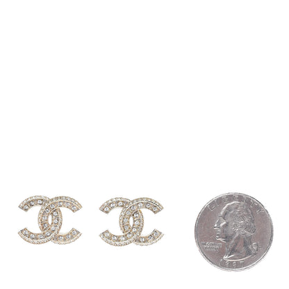 Chanel Crystal CC Earrings Gold 2 of 5