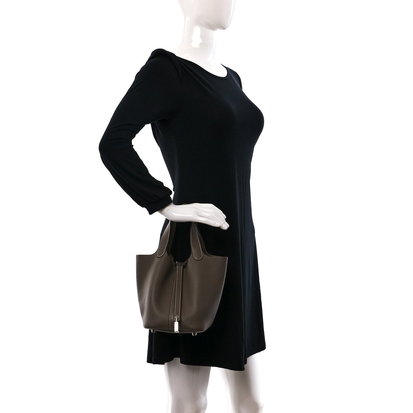 Taurillon Clemence Picotin Lock 18 PM Etoupe