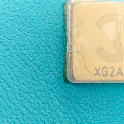 Chanel Wool Tweed Quilted Mini Rectangular Flap Turquoise Light Blue 8 of 12