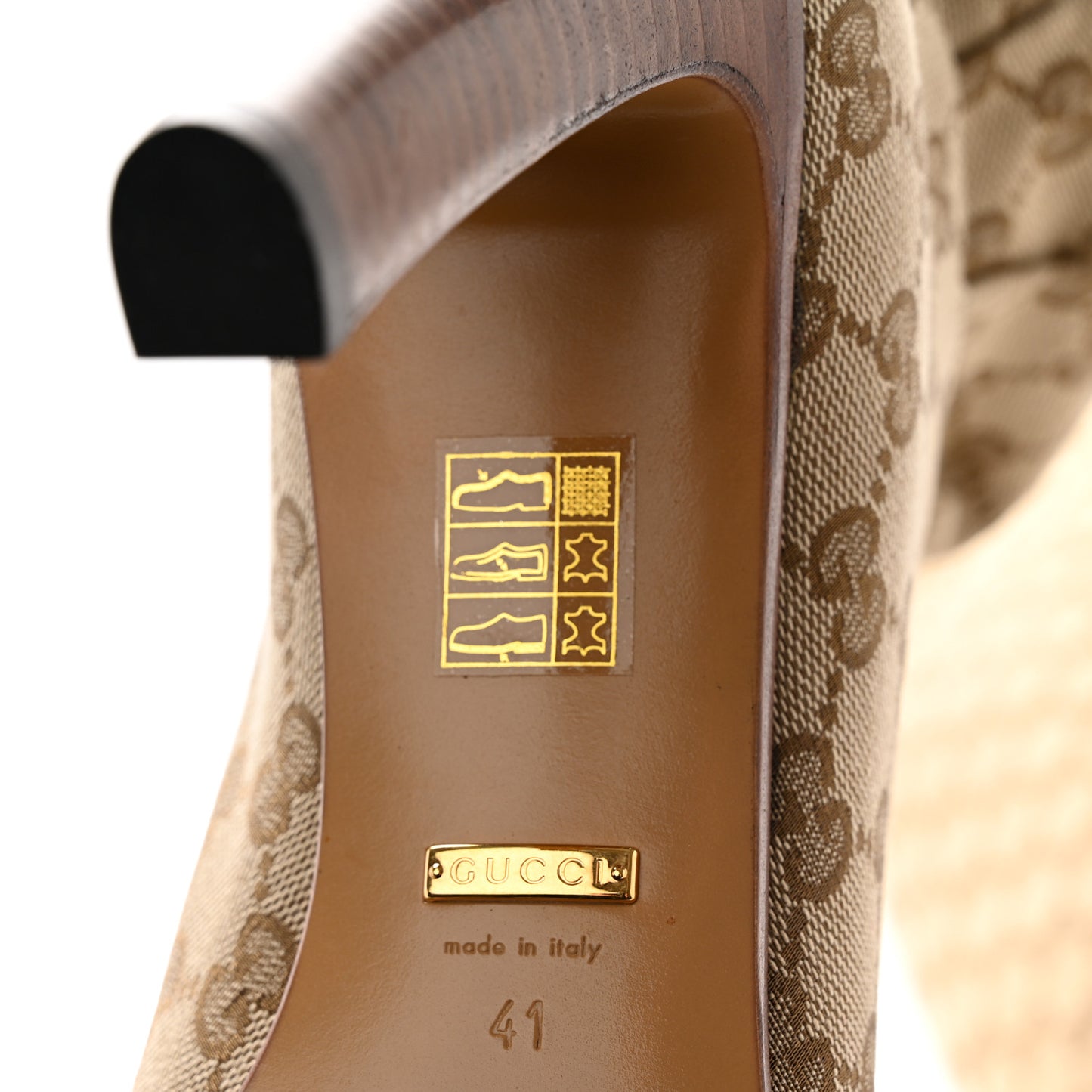 Monogram Malaga Kid Lisa Mid Heel Boots 41 Beige Ebony