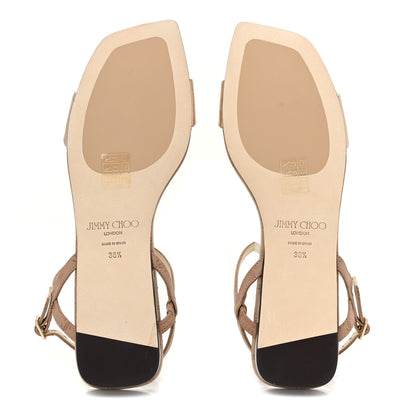 Jimmy Choo Liquid Metallic Calfskin Aadra Flats 38.5 Sunkissed Caramel 5 of 11