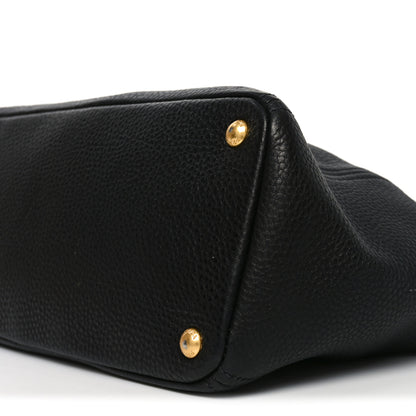 Prada Vitello Daino Side Pocket Tote Black 9 of 9