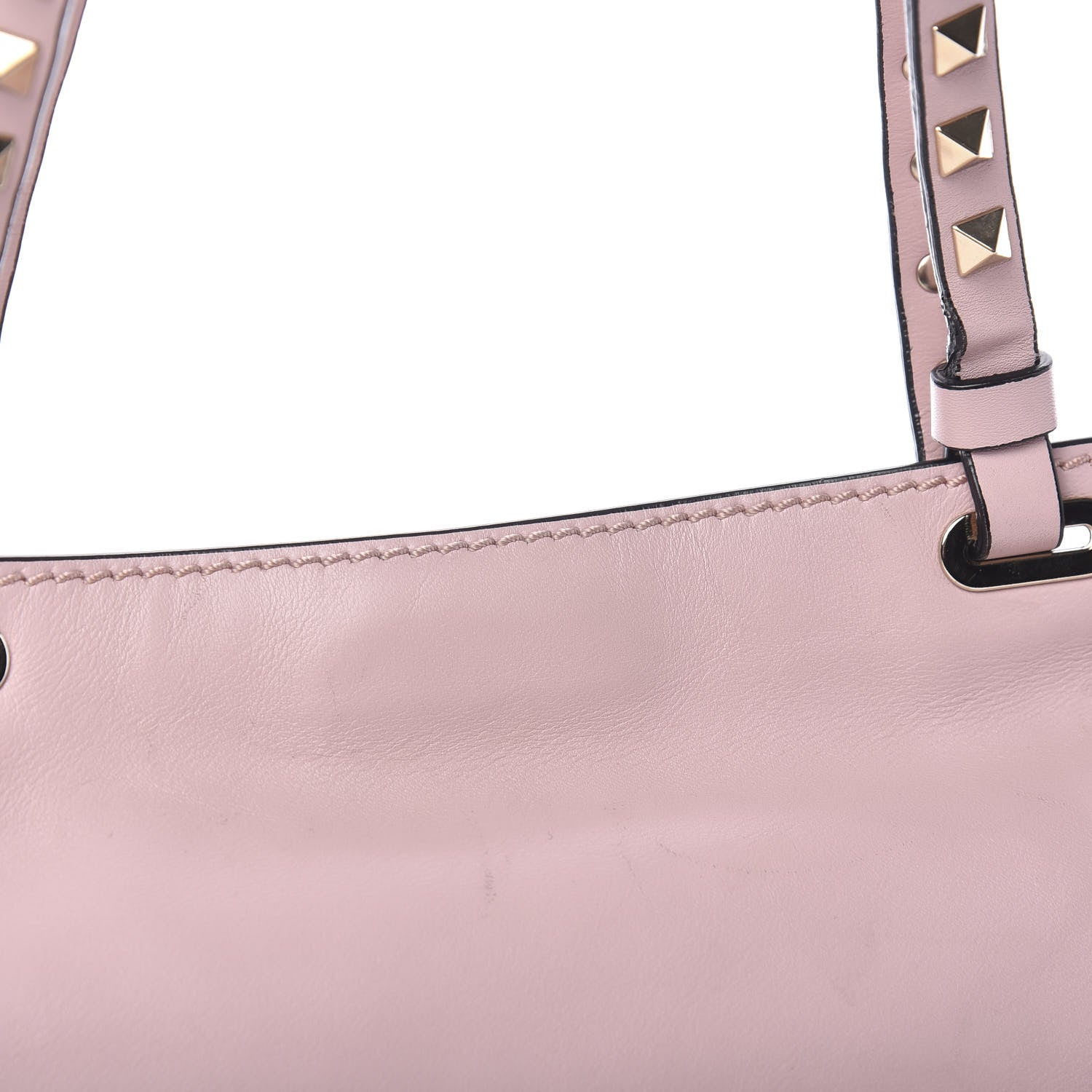 Valentino Garavani Vitello Small Rockstud Tote Water Rose 8 of 10