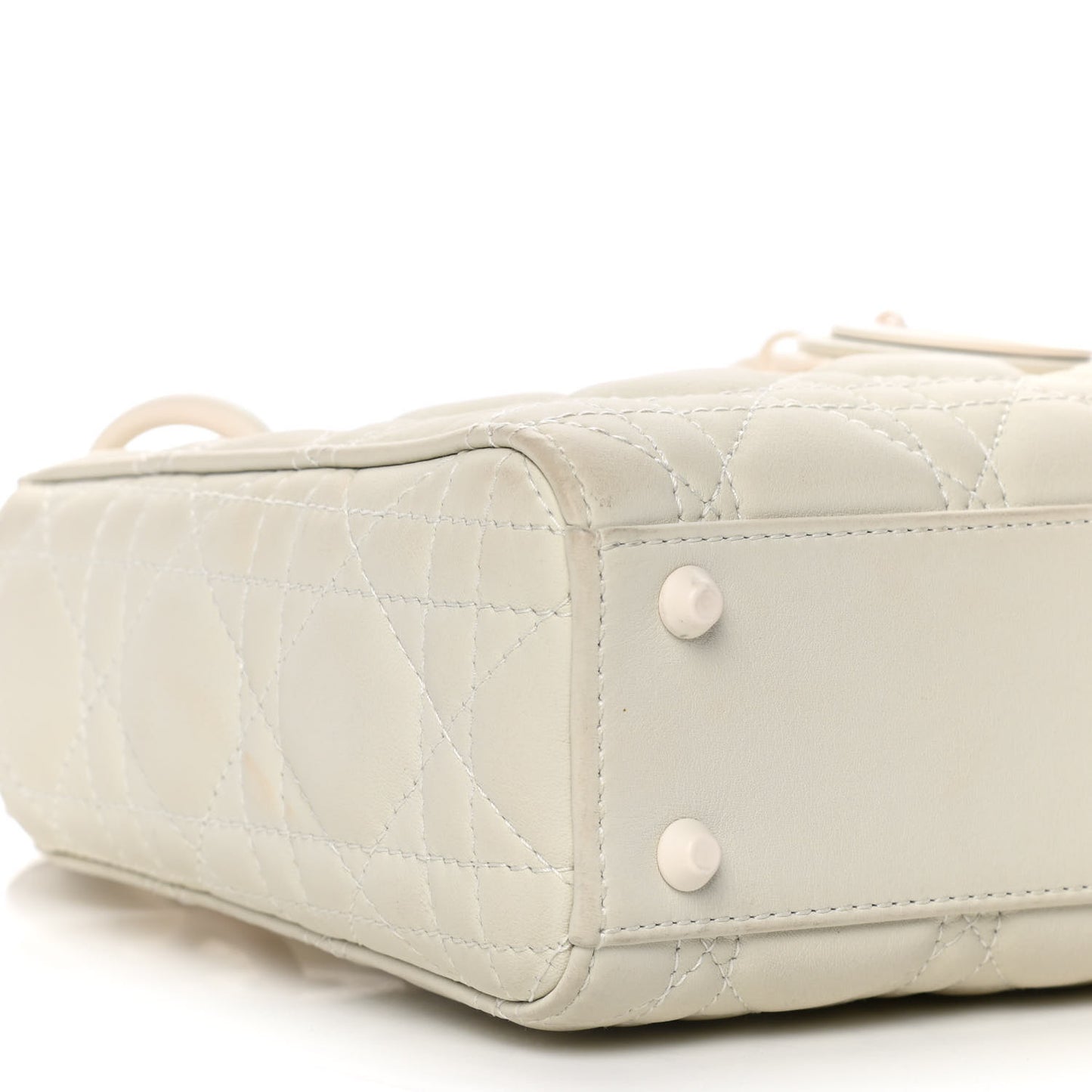 Ultra Matte Calfskin Cannage Mini Lady Dior White