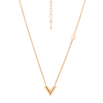 Louis Vuitton Essential V Necklace Gold 1 of 6
