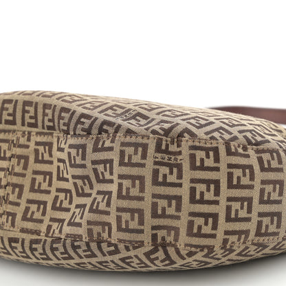 Fendi Zucchino Vitello Clip Hobo Mogano Panna Bruciato 10 of 12
