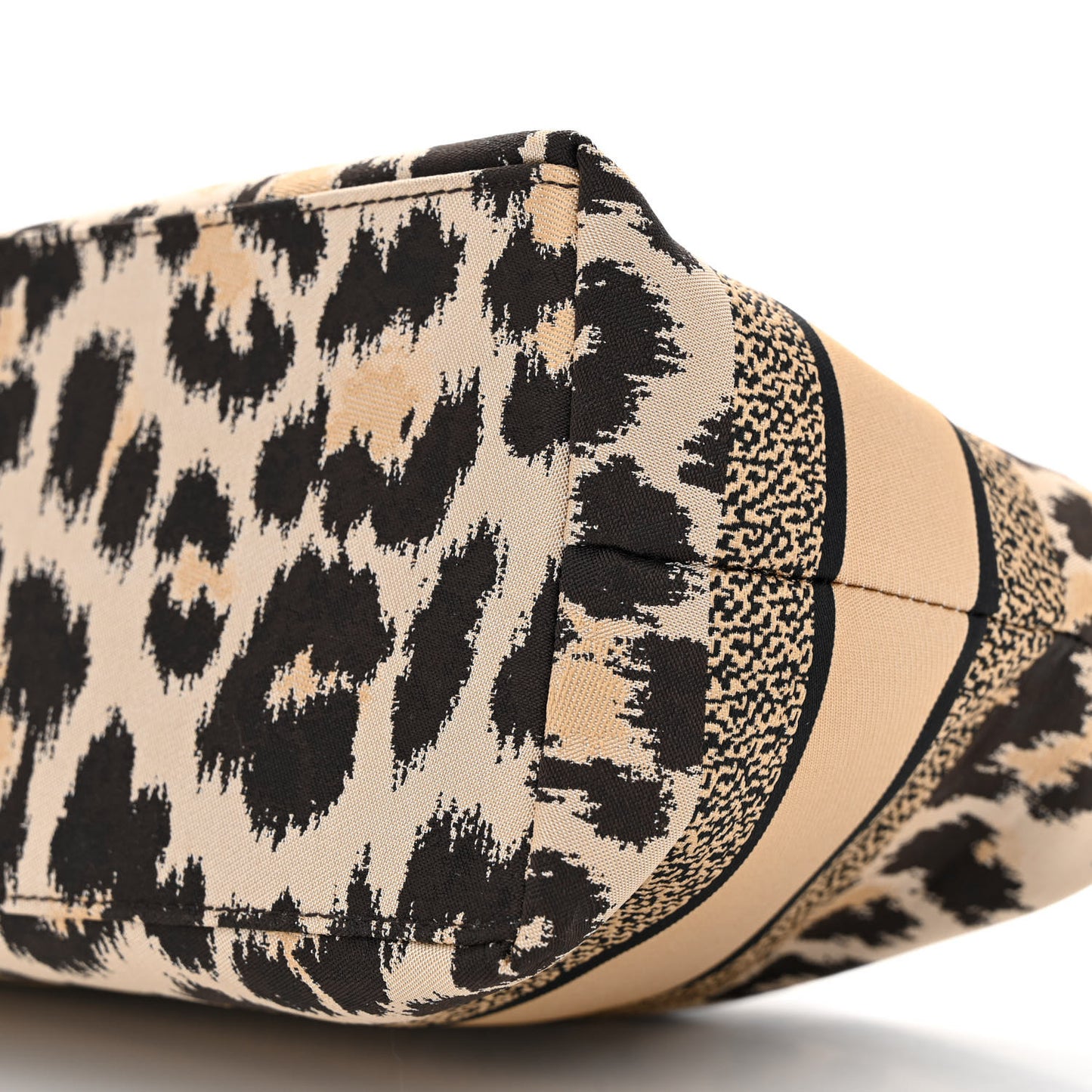 Canvas Mizza Embroidered Medium Leopard DiorTravel Nomad Pouch Beige