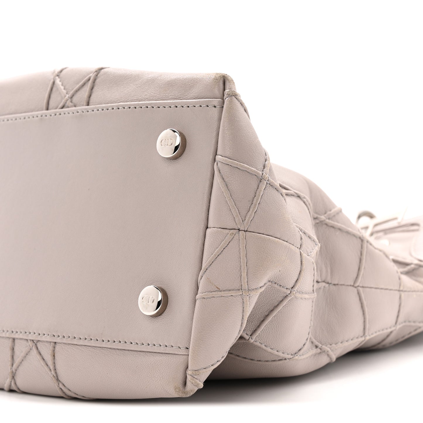 Lambskin Cannage Medium Granville Tote Grey