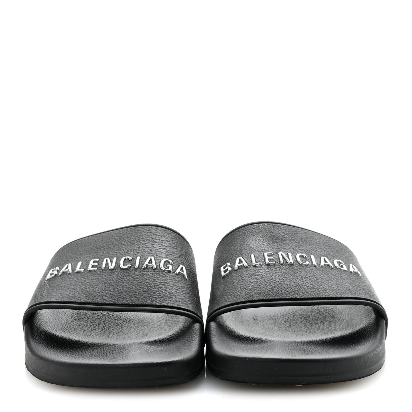 Rubber Logo Pool Slide Sandals 37 Black