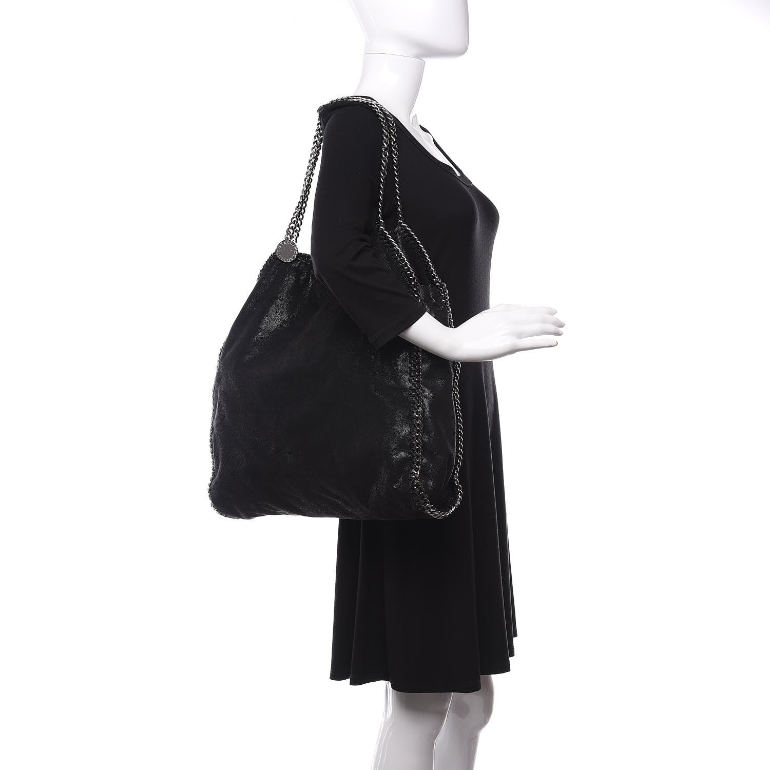Stella McCartney Shaggy Deer Big Falabella Tote Black 2 of 10