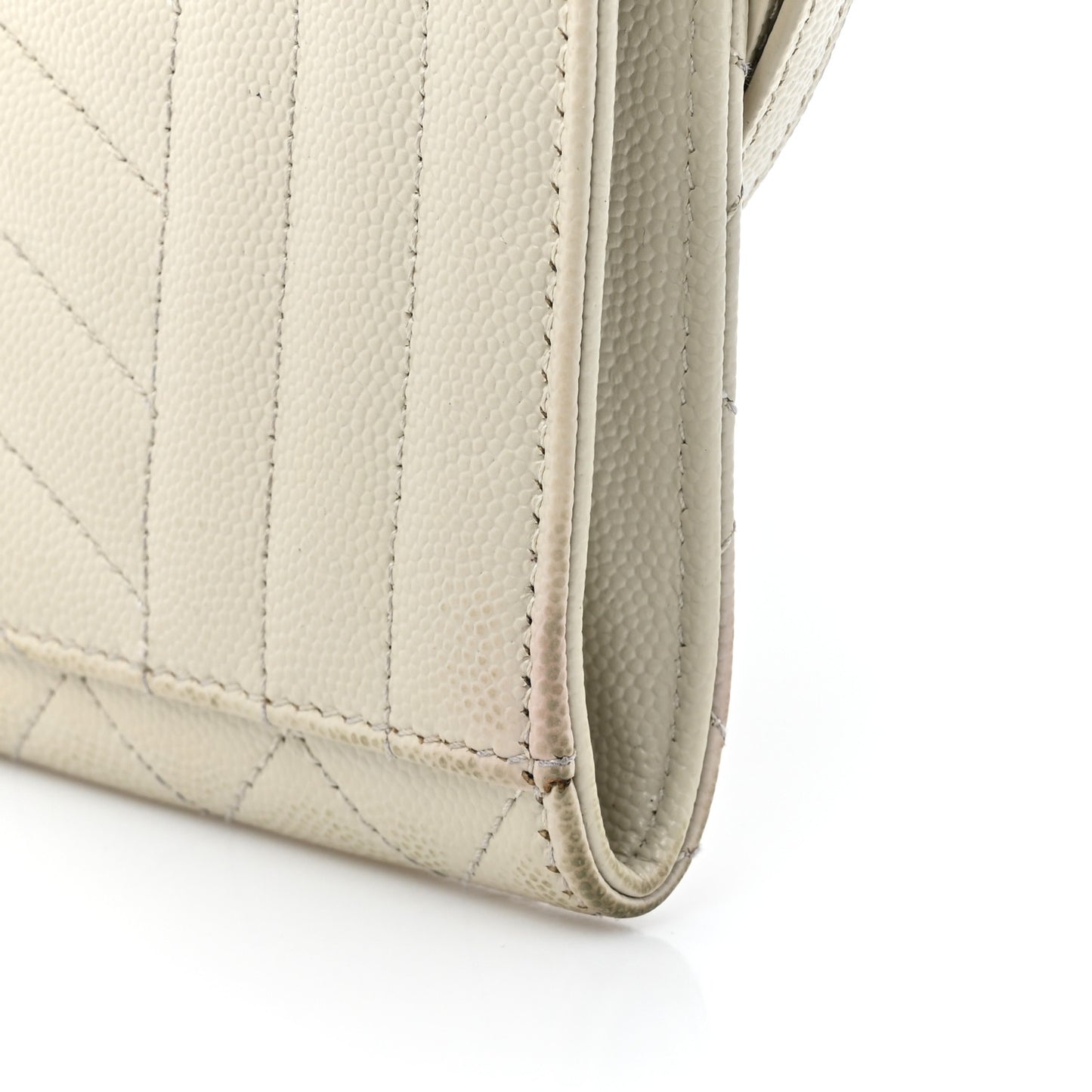 Grain De Poudre Textured Mixed Matelasse Triquilt Monogram Clutch Blanc Vintage