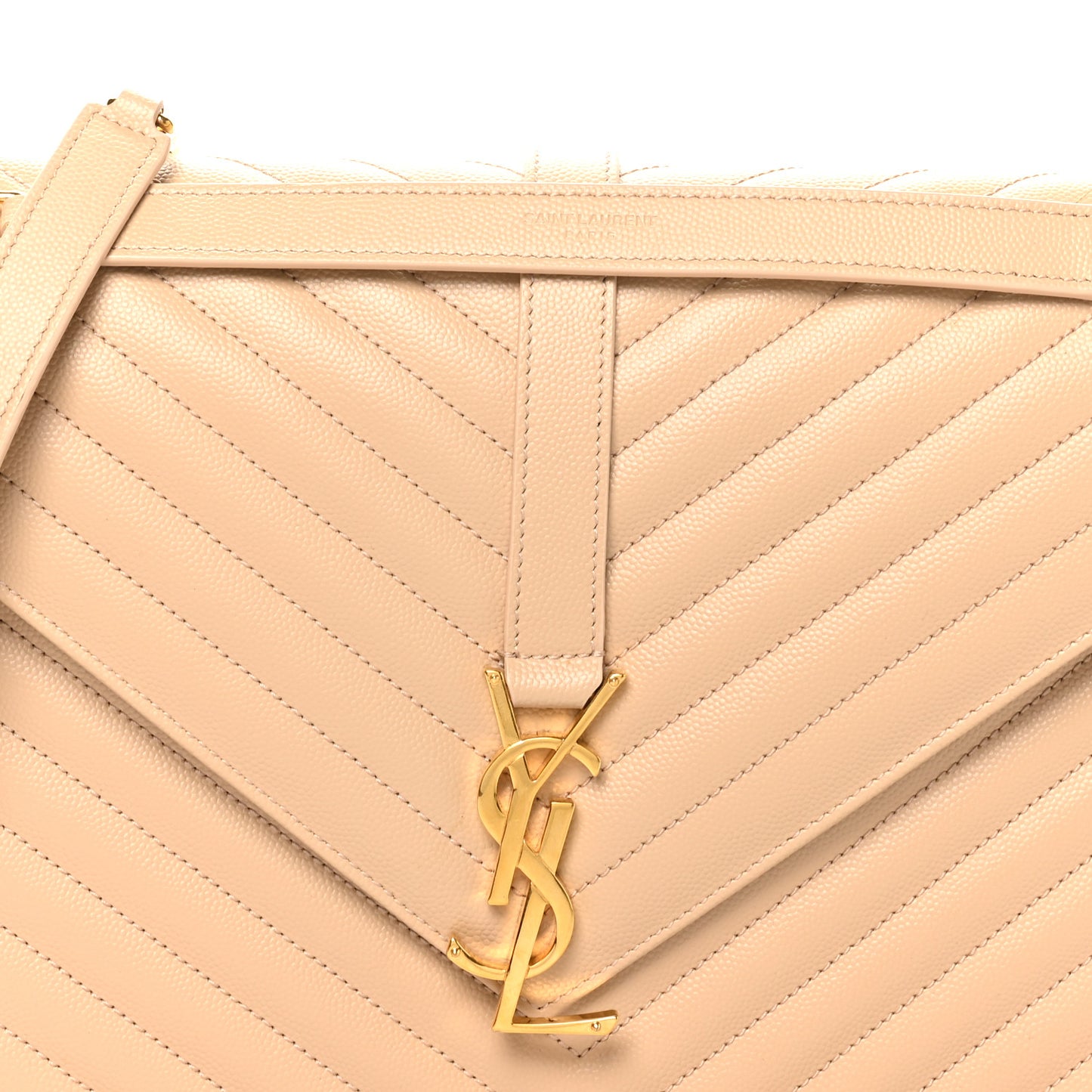 Grain De Poudre Matelasse Chevron Large Monogram Satchel Nude Powder