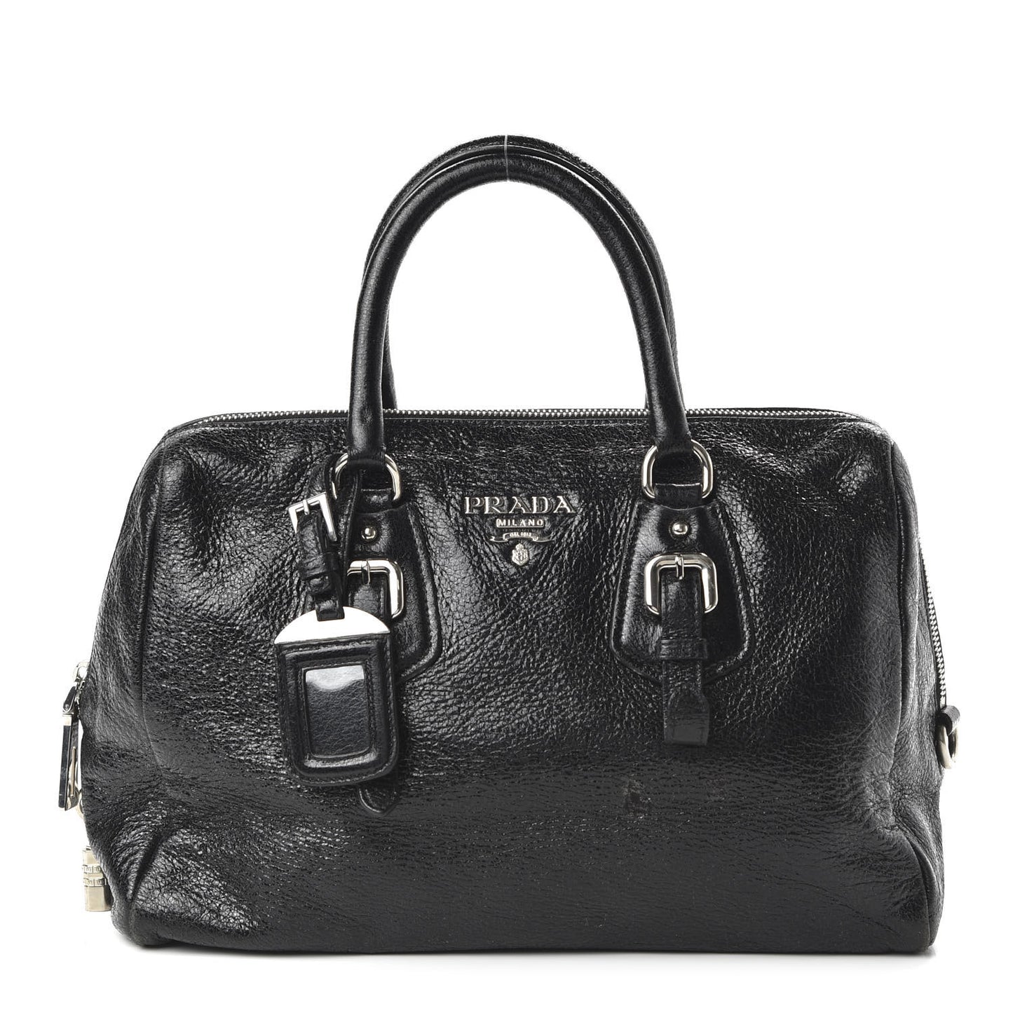 Vernice Naplak Zipper Bowler Tote Black