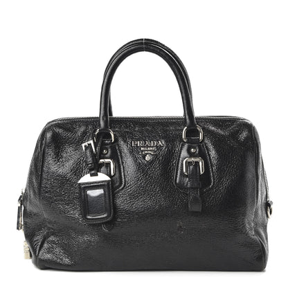 Prada Vernice Naplak Zipper Bowler Tote Black 1 of 9
