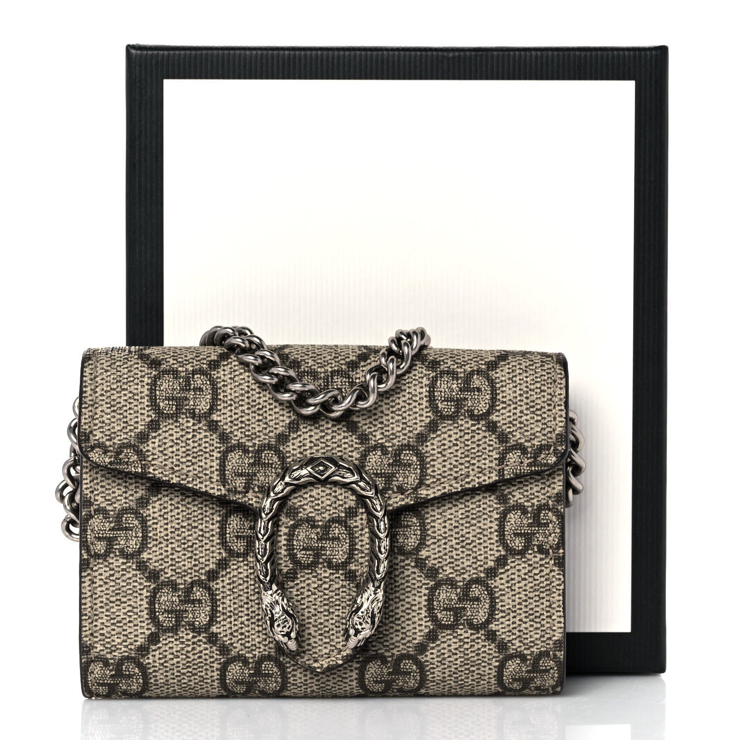 Gucci GG Supreme Monogram Dionysus Coin Purse Taupe 9 of 9