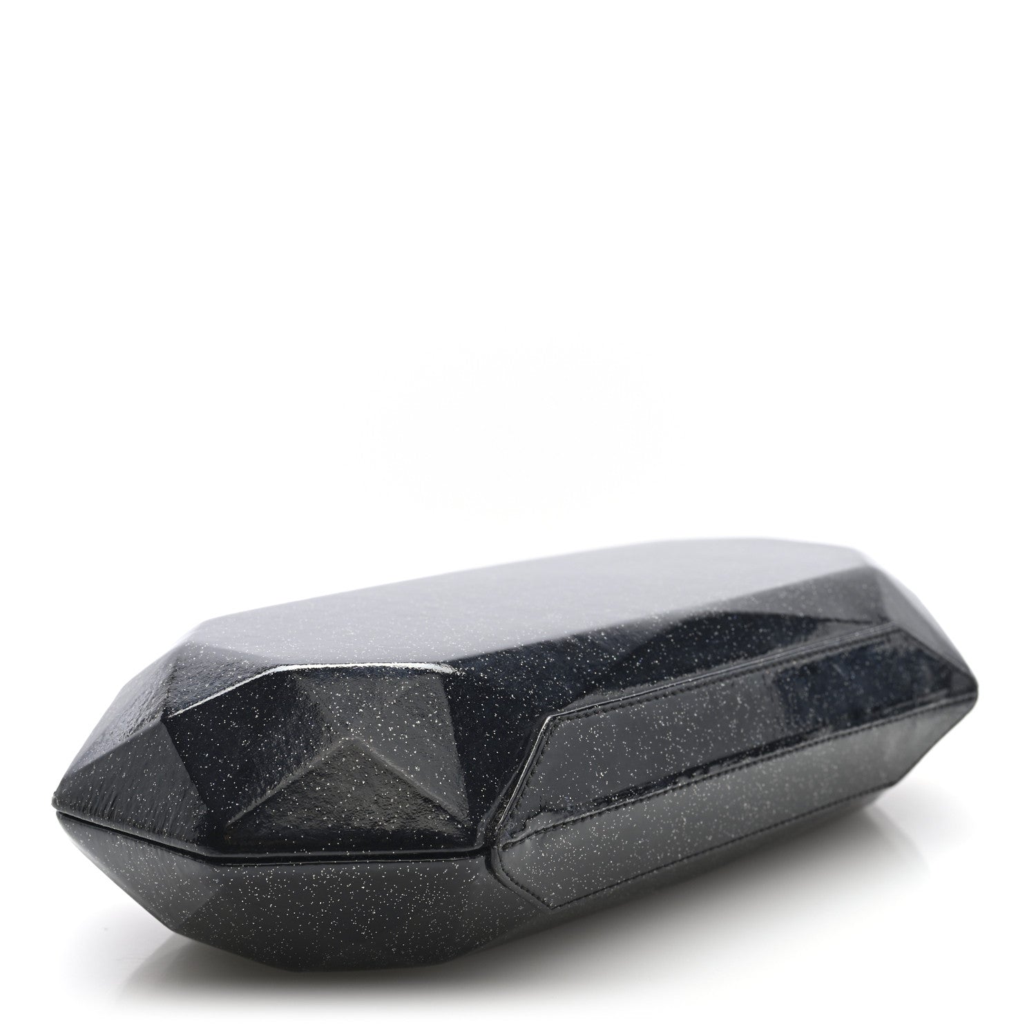 Chanel Glitter Vinyl Crystal Clutch Black 4 of 9