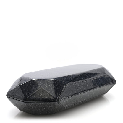 Chanel Glitter Vinyl Crystal Clutch Black 4 of 9