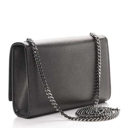 Saint Laurent Grain De Poudre Small Monogram Kate Satchel Earth 3 of 11