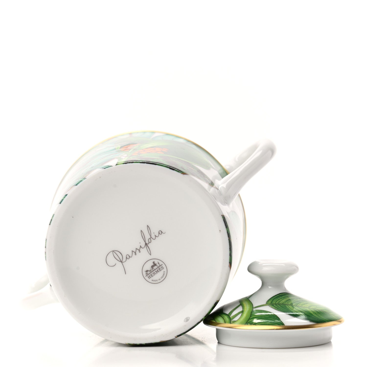 Hermes Porcelain Passifolia Sugar Bowl 4 of 6