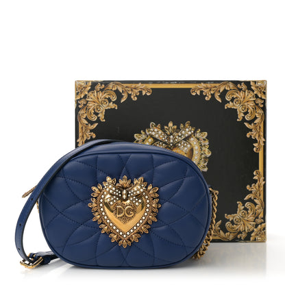 Dolce & Gabbana Calfskin Devotion Crossbody Bag Blue 10 of 10