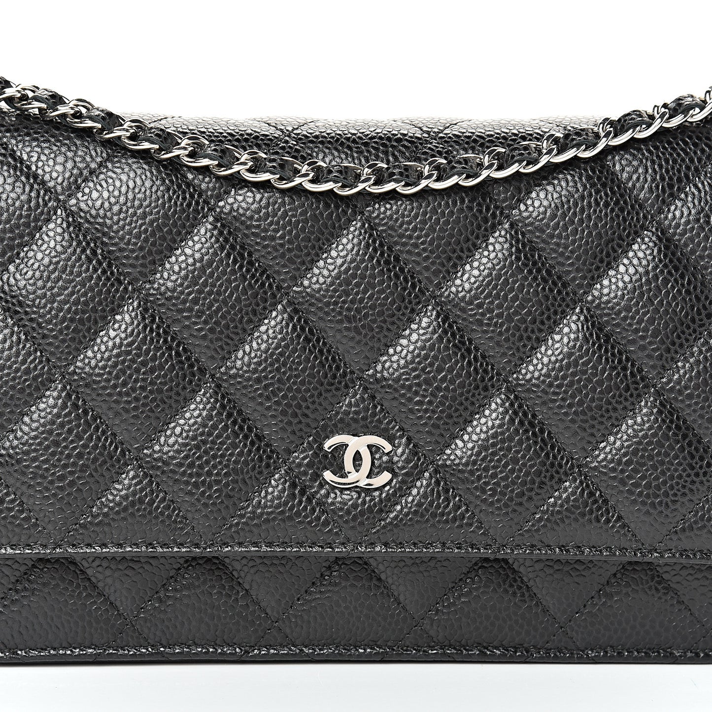 Caviar Quilted Wallet On Chain WOC Black