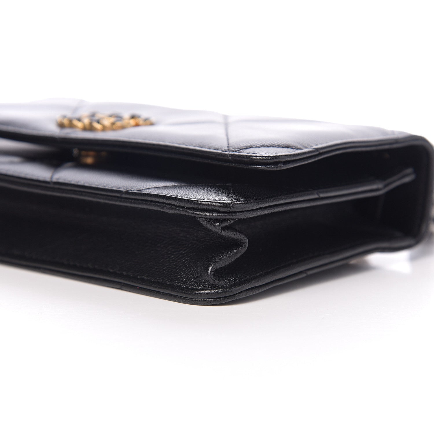 Chanel Goatskin Quilted 19 Wallet On Chain WOC Black 9 of 11