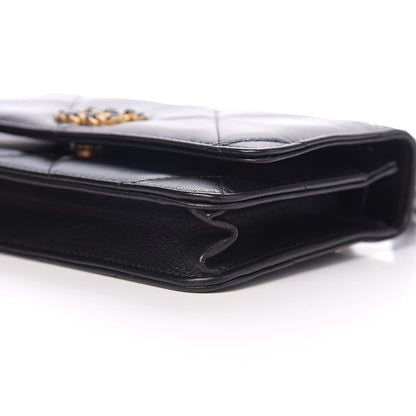 Chanel Goatskin Quilted 19 Wallet On Chain WOC Black 9 of 11