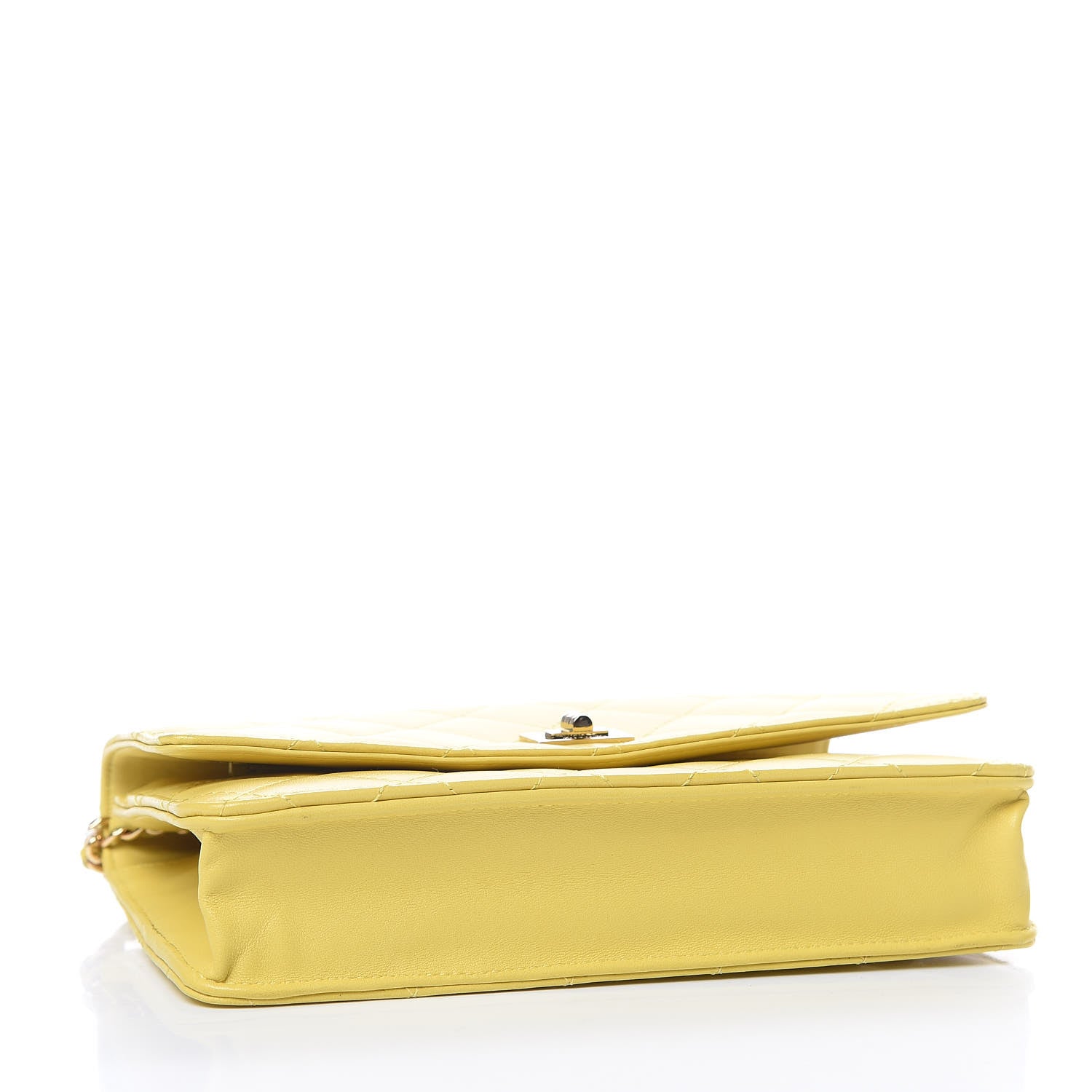 Chanel Lambskin Quilted Reissue Wallet On Chain WOC Yellow 4 of 13