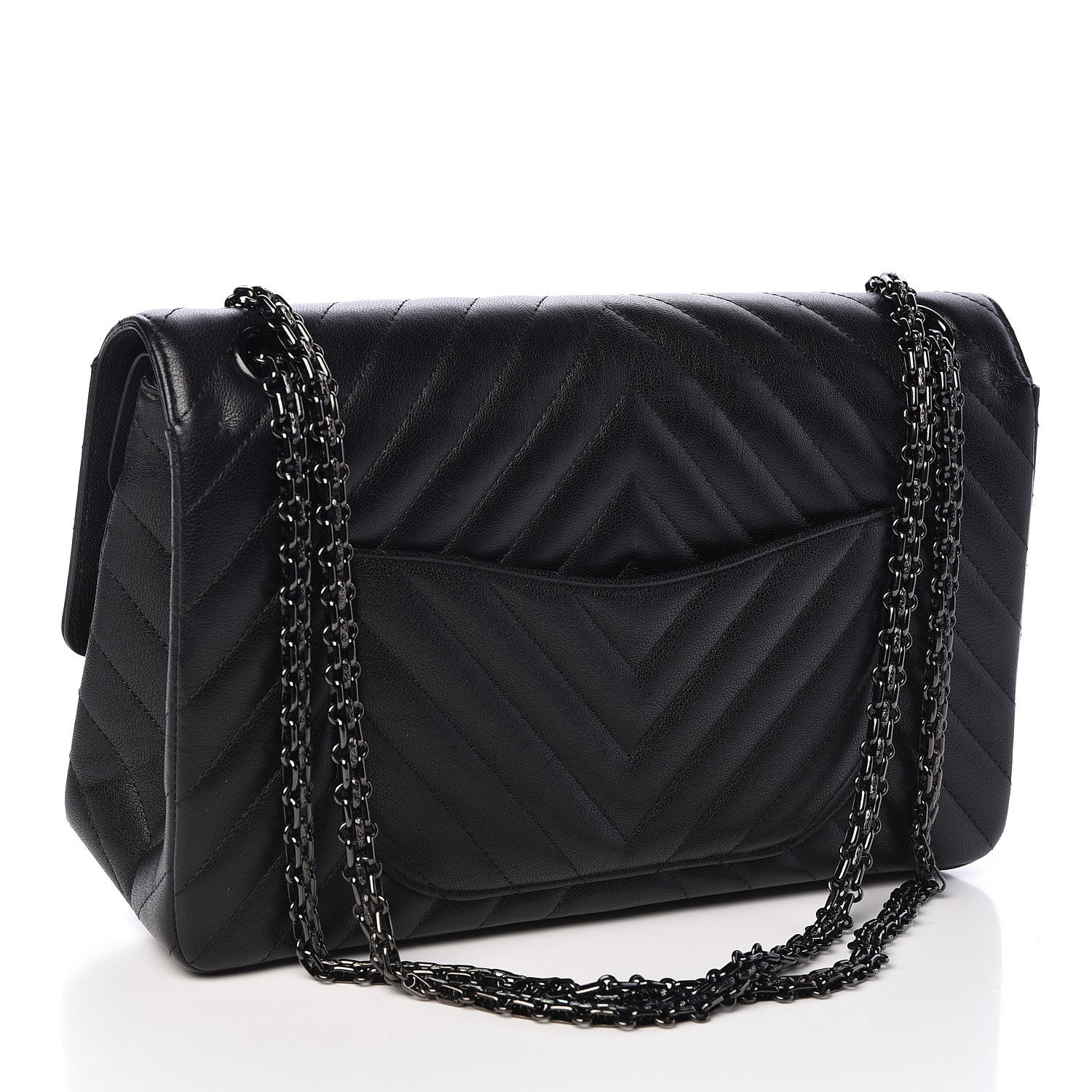 Chanel Sheepskin Chevron Quilted 2.55 Reissue 226 Flap So Black 3 of 14