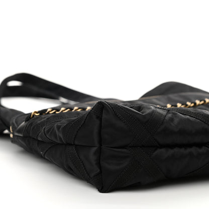 Chanel Nylon Grosgrain Large Lifestyle Pouch With Foldable Tote Black 8 of 10