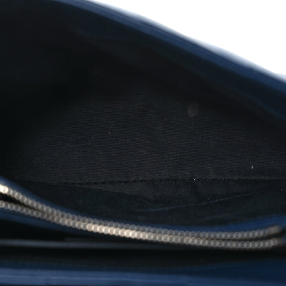 Saint Laurent Calfskin Y Quilted Monogram Small Loulou Chain Satchel Navy 5 of 18