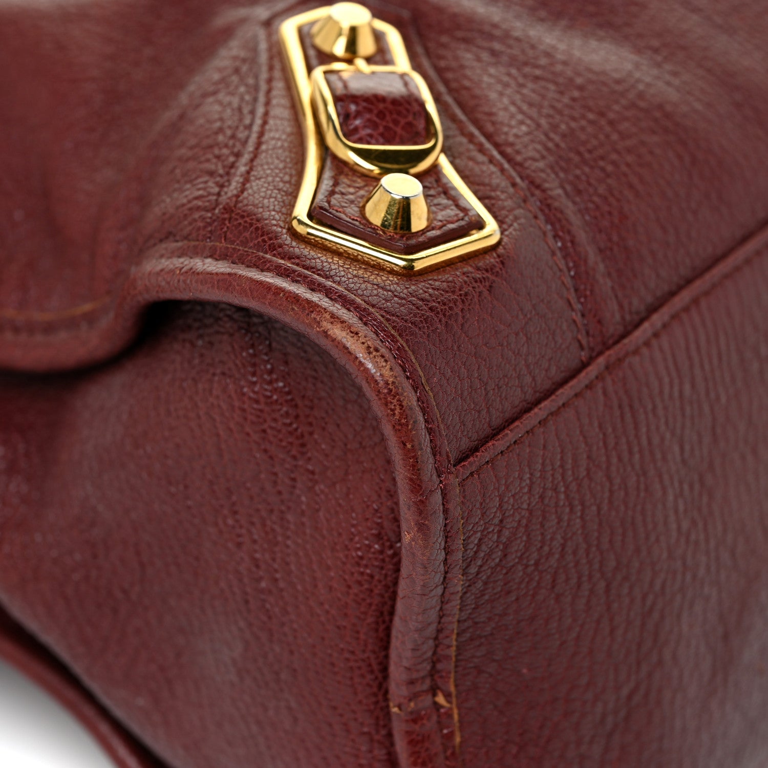 Balenciaga Chevre Gold Metallic Edge Hardware City Bordeaux 14 of 20