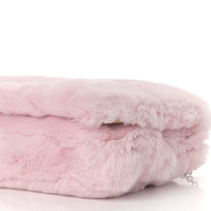 Miu Miu Rabbit Fur Crystal Flap Clutch Rosa 9 of 9