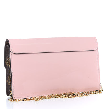 Louis Vuitton Patent Calfskin Monogram Cherrywood Chain Wallet Rose Ballerine 3 of 9