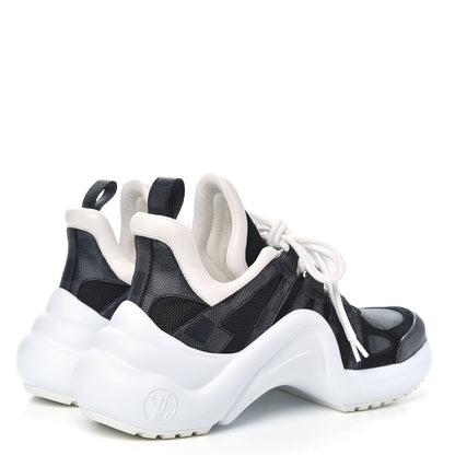 Louis Vuitton Calfskin Technical Nylon Damier Graphite LV Archlight Sneakers 39 Black White 4 of 9