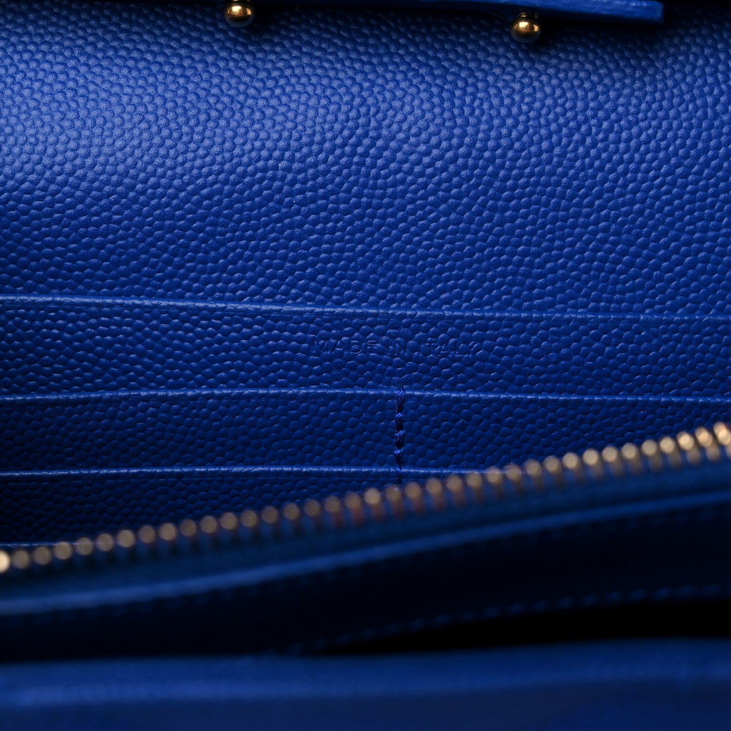 Saint Laurent Grain De Poudre Matelasse Chevron Monogram Chain Wallet Blue Majorelle 6 of 13