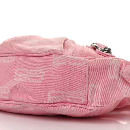 Balenciaga Denim BB Monogram Le Cagole Shoulder Bag XS Pink 11 of 11
