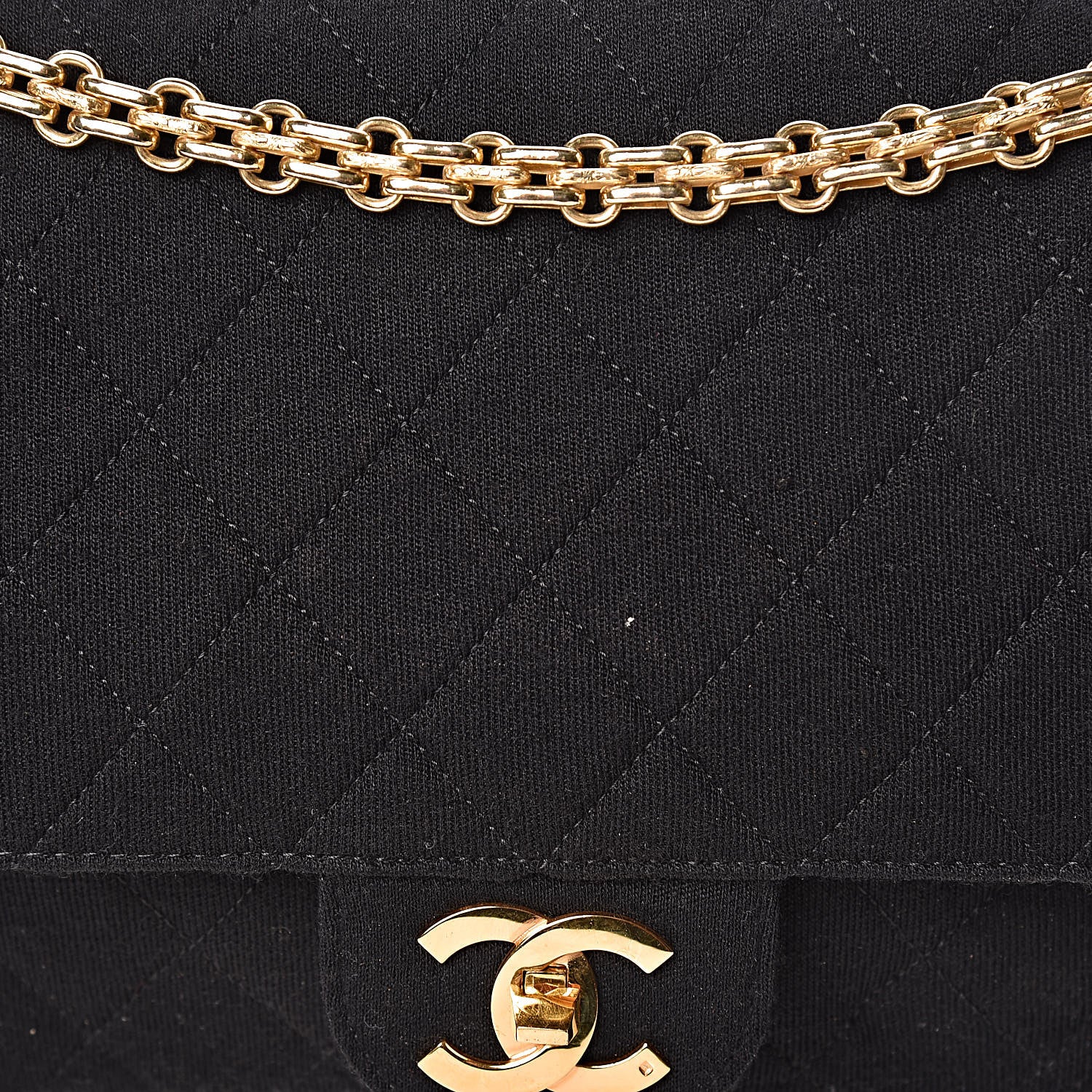 Chanel Jersey Quilted Medium Double Flap Black 10 of 10